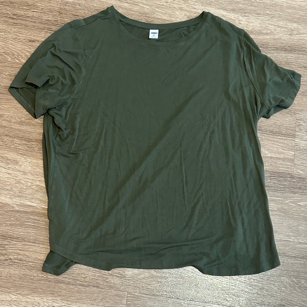 Old Navy Olive Green Luxe Short Sleeve Shirt XL